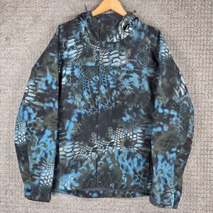 Kryptek Jupiter Jacket Neptune Camo Rain Mens Large Hooded Waterproof Shell Blue